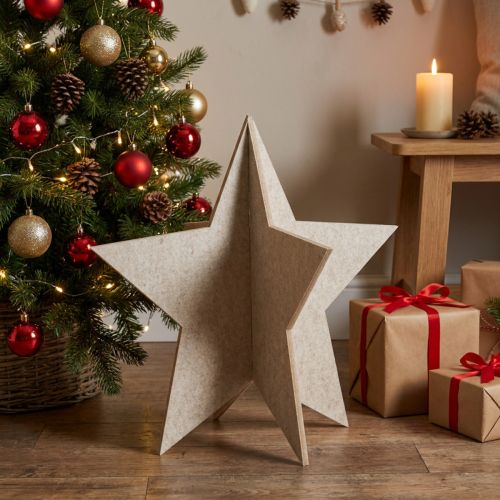 Filz-Stern Beige H62 cm zum Stellen Weihnachtsdekoration | Floristik24.at