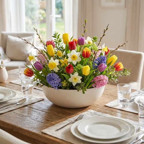 Blumenschale aus Kunststoff Beige Meliert Ø30cm 3er-Set | Floristik24.at