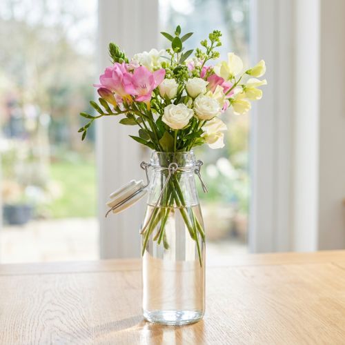 Glasflasche mit Keramik- und Metallverschluss Ø8 cm H24 cm | Floristik24.at