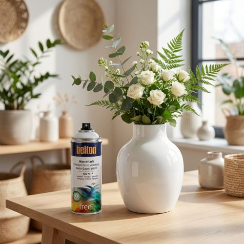 Belton Wasserlack Hochglanz Spray Weiß RAL 9010 400 ml | Floristik24.at