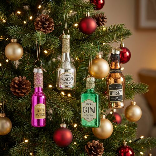 Weihnachtsanhänger Flaschen Glas 7cm Sortiert 4 Stück | Floristik24.at