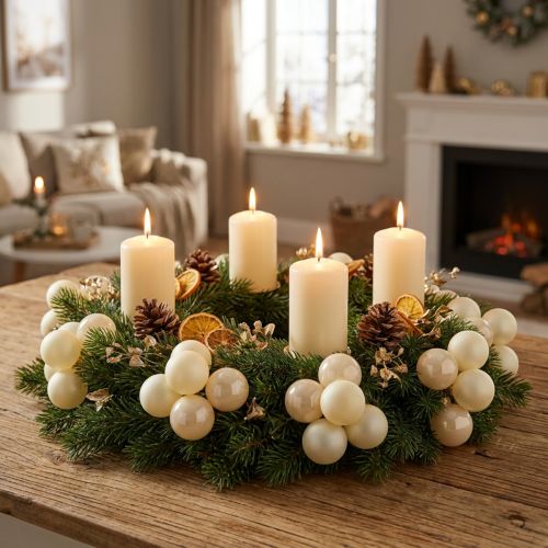 Mini-Weihnachtskugeln aus Glas Creme Ø 40 mm matt/glänzend, 32 Stück | Floristik24.at