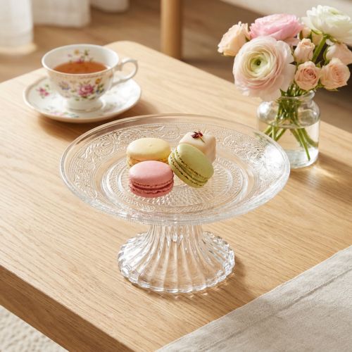 Glasteller mit Fuß Ø15 cm klares Glas