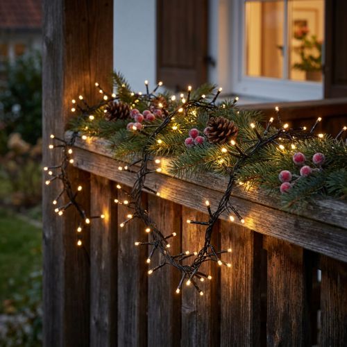 LED-Lichterkette Schwarz 288 warmweiße Lichter 2,4 m