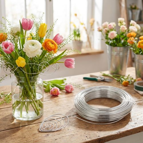 Artikel Aluminiumdraht Silber 3mm 1kg für Floristik und Bastelarbeiten