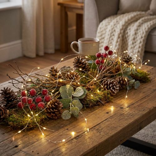 Lichterkette mit Timer, 160 Micro-LEDs, 140 cm, warmweiß, für Innen- und Außenbereich | Floristik24.at