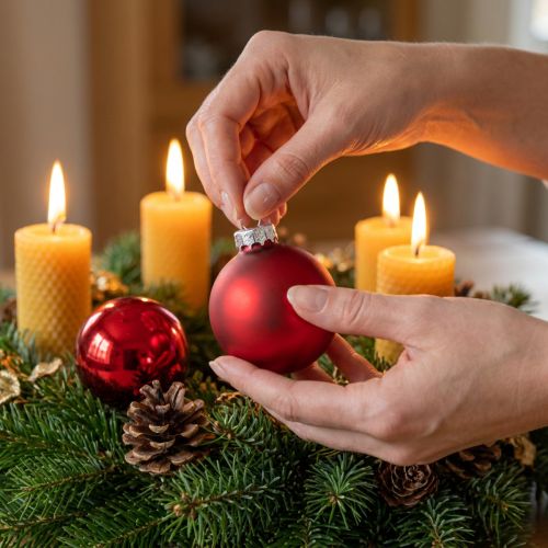 Weihnachtskugel Ø4cm Rot Glanz/Matt 24 St | Floristik24.at
