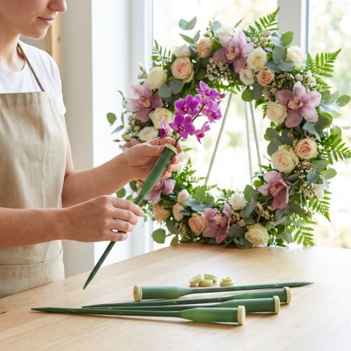Gesteckröhrchen Kunststoff Dunkelgrün 30cm x 1,5cm mit Gummikappe 100 Stück | Floristik24.at