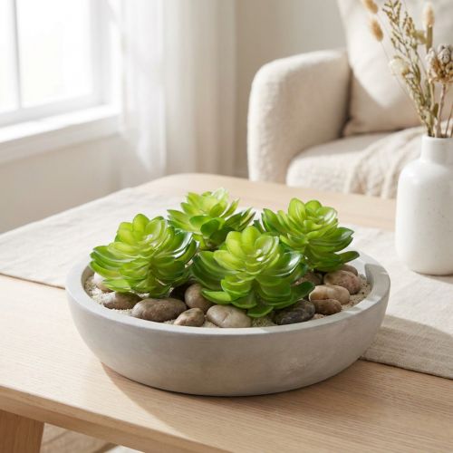 Artikel Künstliche Sukkulenten grün 10 cm, 4 Stück, Dekoration für Schale oder Vase