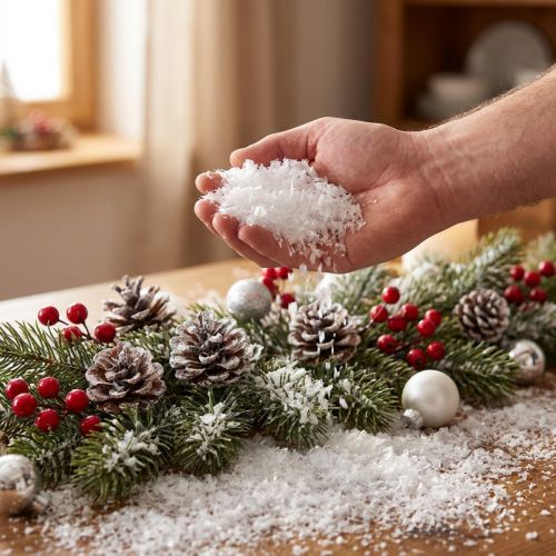 Künstlicher Schnee aus Polyethylen 100g in Weiß für Dekoration | Floristik24.at