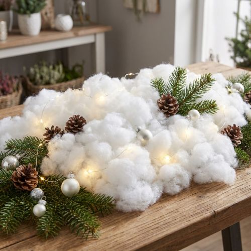 Artikel Deko-Schnee aus Polyester, künstliche Schneeflocken, 200g, weiß, vielseitig einsetzbar