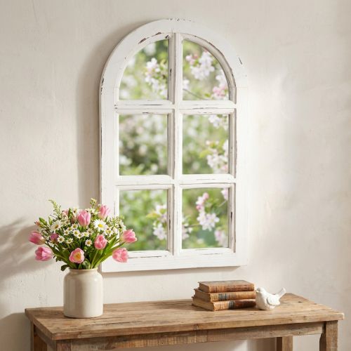 Holzdeko Shabby Chic Deko Fenster Rahmen Holz Weiß 29,5×48cm | Floristik24.at