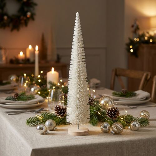 Deko Tannenbaum künstlich 60cm Weißgrau für Tischdekoration | Floristik24.at