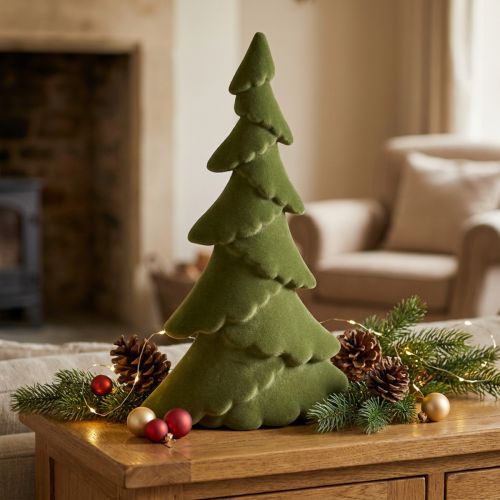Deko Tanne Tannenbaum beflockt Weihnachtsbaum Grün 60cm | Floristik24.at