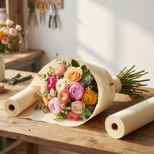 Artikel Krepppapier Champagner Creme 10cm x 250cm 2 Rollen für Floristik und Dekoration