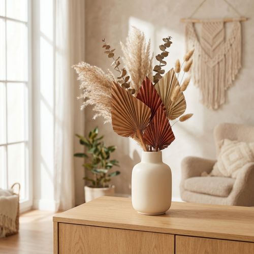 Palmenblätter Mini „Marocco“, 30 Stück, Naturfarben, Dunkelrot, Orange, ca. 41–53 cm | Floristik24.at