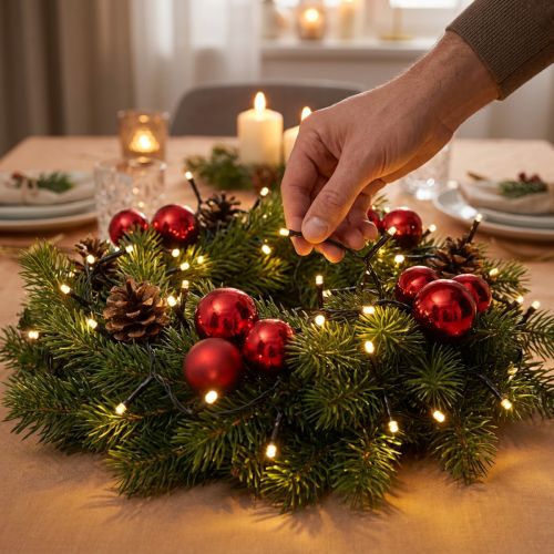 LED-Lichterkette mit 120 LEDs, 9 m, warmweiß, schwarz, für Innen und Außen | Floristik24.at