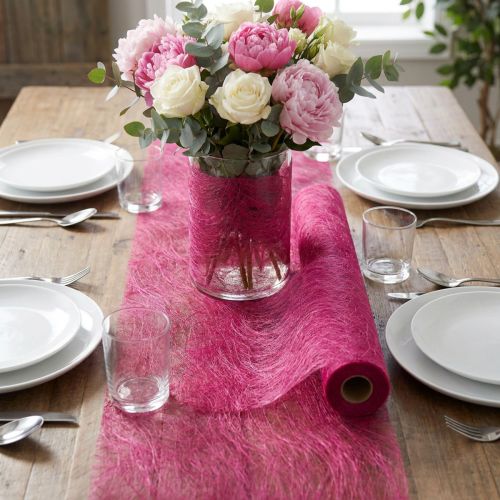 Vliesrolle aus Faserseide 8cm x 25m Fuchsia für Dekorationen | Floristik24.at