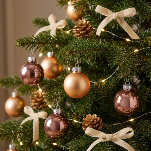 Mini-Weihnachtskugeln Glas Rosa und Apricot Ø3cm 22 Stück | Floristik24.at