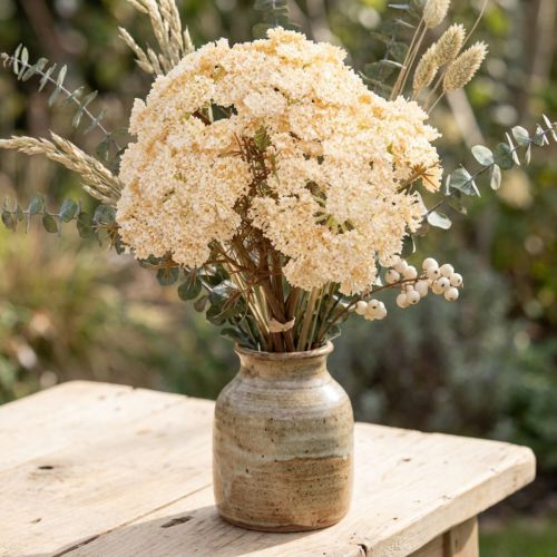 Schafgarbe künstlich Creme Kunstblume 30 cm 6 Stiele | Floristik24.at