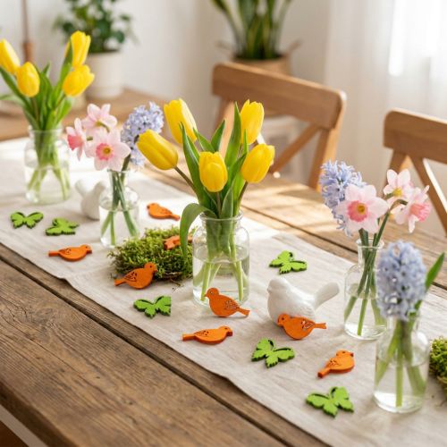 Holz Streudeko Vögel und Schmetterlinge 2cm bunt 144 Stück | Floristik24.at