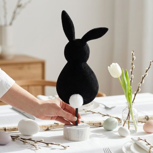 Aufsteller Osterhase Filz Schwarz 50cm Tischdeko Innenbereich | Floristik24.at