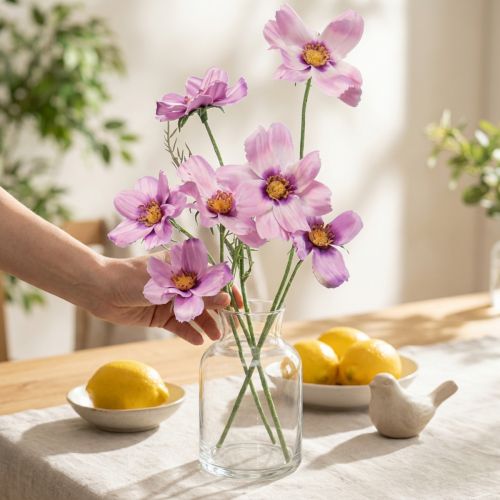 Cosmea Kunstblumen Lila 51cm 3 Stück Kunststoff | Floristik24.at