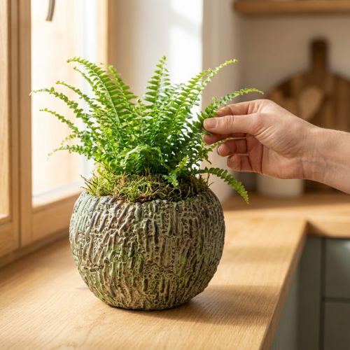 Artikel Übertopf Beton Antik-Look rund Ø15,5cm Grün Braun