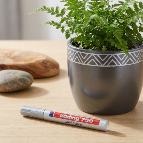 Edding 750 Lackmarker Silber, Strichstärke 2-4 mm, für Papier, Glas, Metall | Floristik24.at