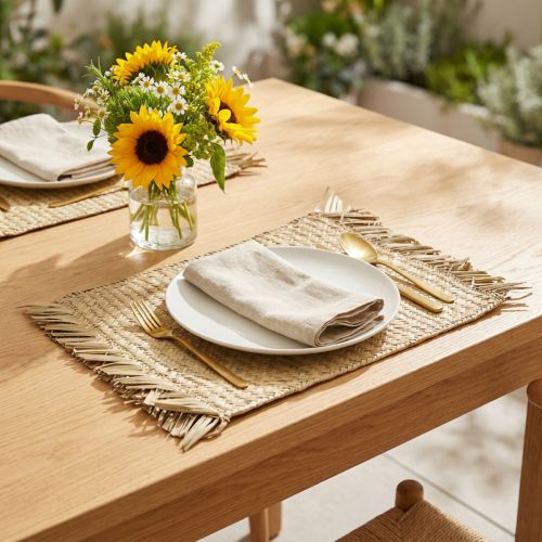 Tischset Seegras rechteckig 33×48cm Natur Handgeflochten | Floristik24.at