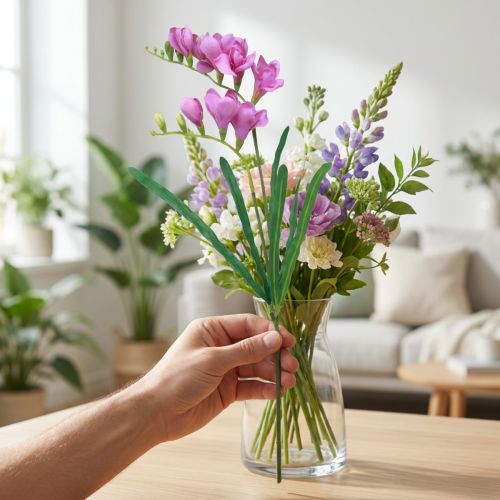 Künstliche Freesie Lila 58cm aus Kunststoff und Metall | Floristik24.at