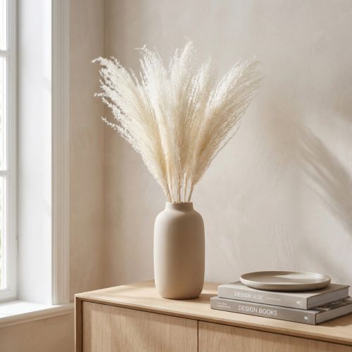 Trockenblumen Silbergras Weiß 70cm 10 Stück Dekoration | Floristik24.at