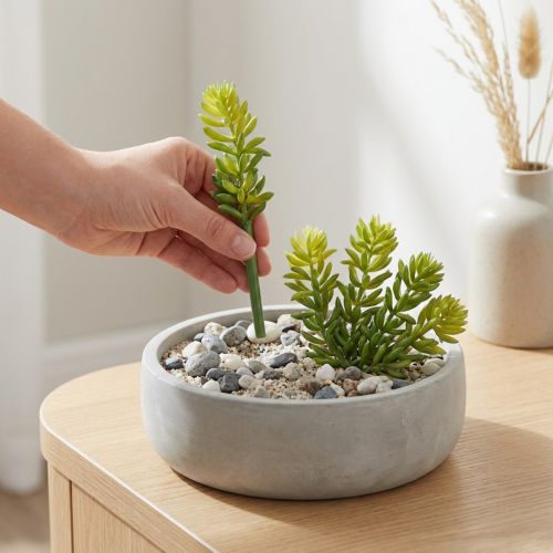 Artikel Sukkulente Kunstpflanze aus Kunststoff grün 15cm 6er Set