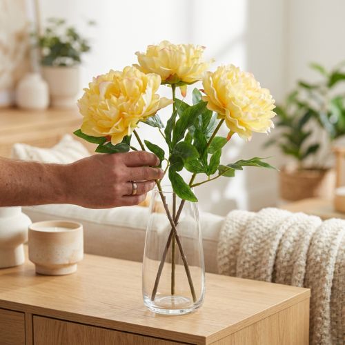 Artikel Künstliche Pfingstrose 60 cm Gelb 3er Set