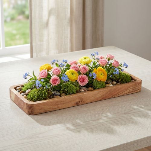 Artikel Deko Tablett Akazienholz rechteckig Natur 40x15cm