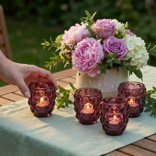 Windlicht Glas Berry Ø9 cm H9,5 cm 4 Stück | Floristik24.at