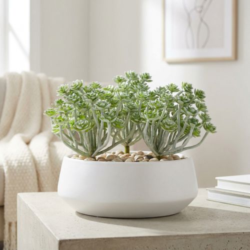 Sukkulente Echeveria künstlich 17cm Grau 3er Set | Floristik24.at