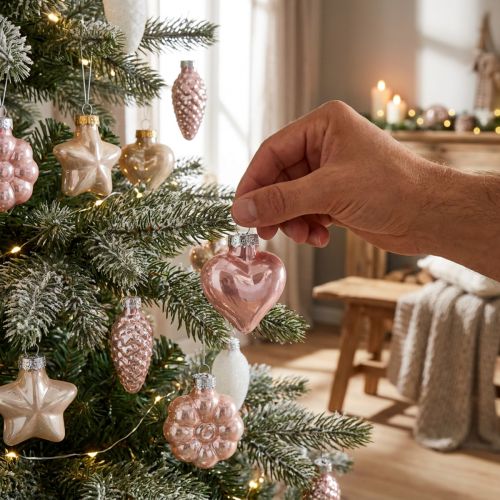 Christbaumschmuck aus Glas, 12-teilig, Pastellfarben, 5–5,5 cm hoch | Floristik24.at