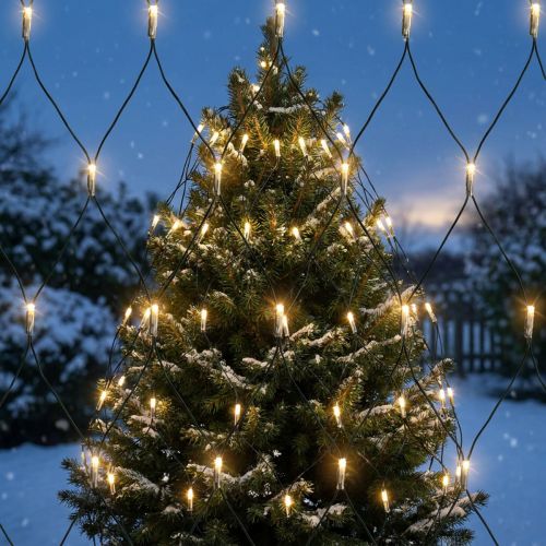 LED Lichternetz 2x2m mit 180 warmweißen Lichtern, schwarz, für Innen- und Außenbereich | Floristik24.at