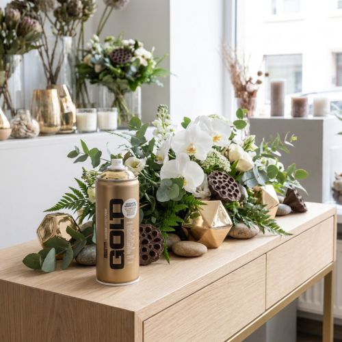 Artikel Farbspray Gold Chrom Acrylbasis 400ml für Innenbereich