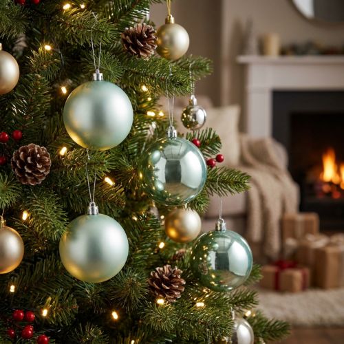 Weihnachtskugeln Kunststoff Ø10cm Hellgrün Matt und Glänzend 4 Stk | Floristik24.at
