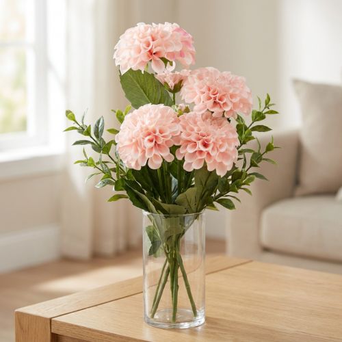 Artikel Künstliche Dahlien-Kunstblumen rosa mit 5 Blüten 50 cm
