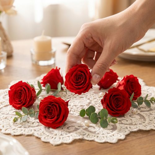 Artikel Infinity Rosen konservierte Mini-Rosenköpfe Rot Ø 3 cm 16 Stück