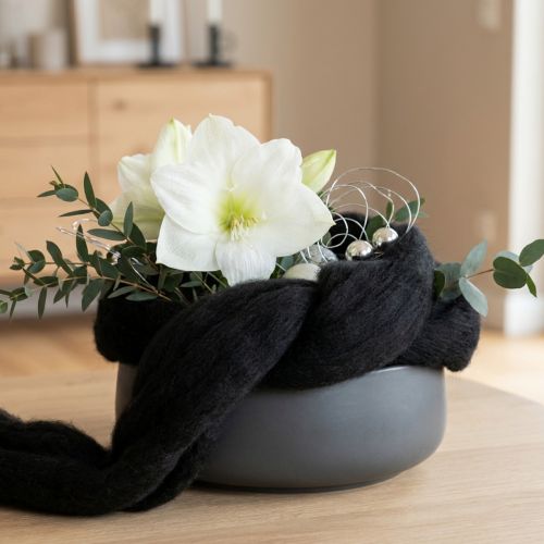 Artikel Dekowolle Filzwolle Wolllunte 2m Schwarz für Bastelarbeiten und Floristik