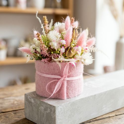 Filzband aus Schafwolle 7,5 cm x 5 m Rosa für Dekoration und Bastelarbeiten | Floristik24.at