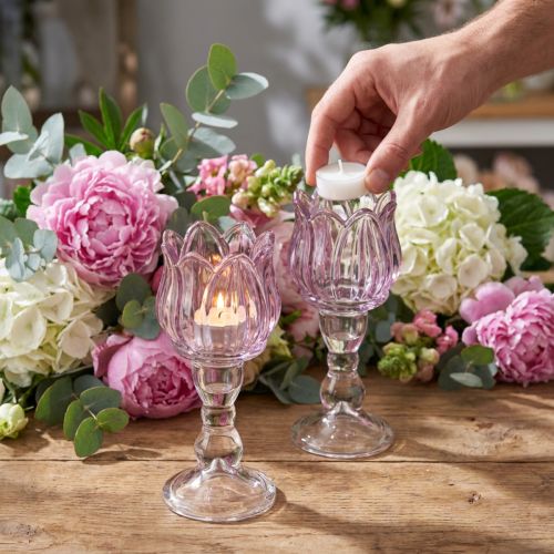 Teelichthalter Glas Tulpenform