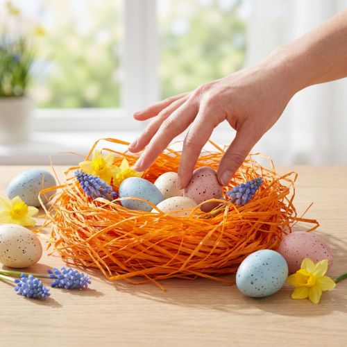 Artikel Raffiabast in Dottergelb, 200 g, 150 cm Länge, Naturmaterial für Dekoration und Bastelarbeiten