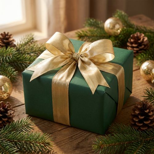 Artikel Geschenkband aus Polyester und Polyamid mit Drahtkante 25mm x 25m Gold