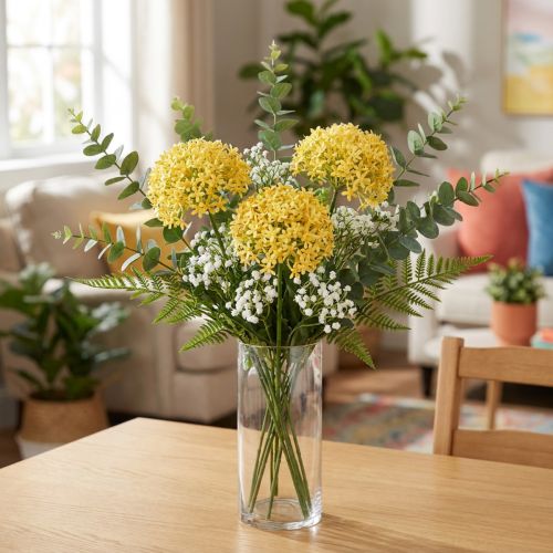 Zierlauch künstlich Gelb 70 cm 3er-Set aus Kunststoff | Floristik24.at