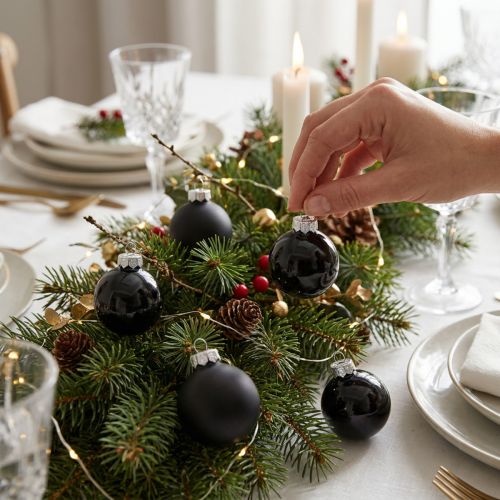 Schwarze Weihnachtskugeln Glas Mini Matt Glanz Ø3cm 22 St | Floristik24.at